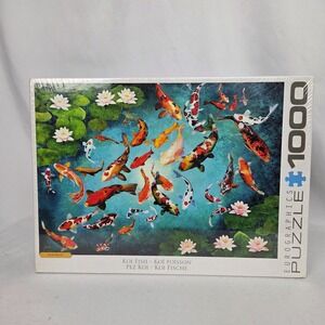 New Sealed Eurographics 1000 Pc Guido Borelli Art Jigsaw Puzzle Koi Fish
